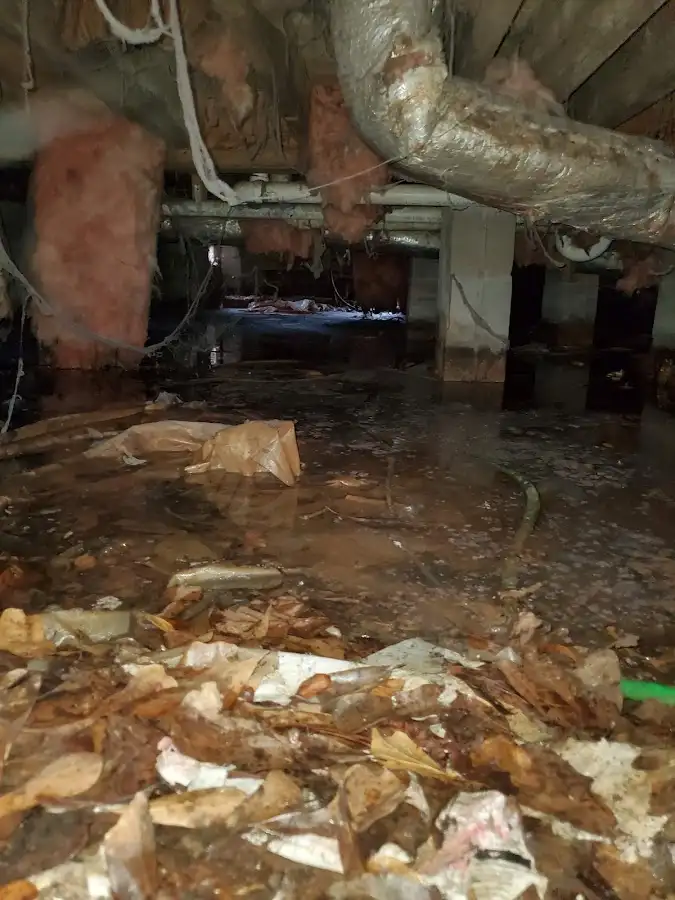 Crawl space flood assessment for Commercial Water Damage Restoration in West Caln